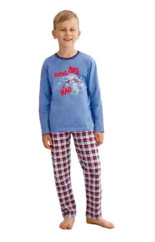 Pamut fiú pizsama modern stílusú nyomtatással