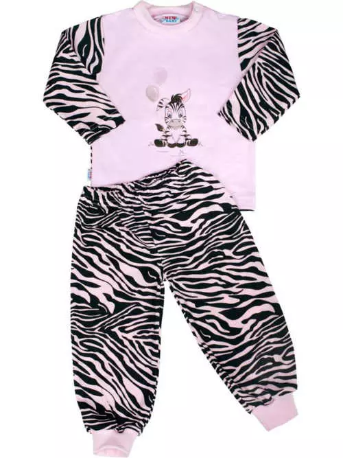 Rózsaszín és fekete zebramintás gyermek pizsama