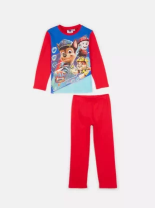 Gyermek piros pamut pizsama Tlapková patrola