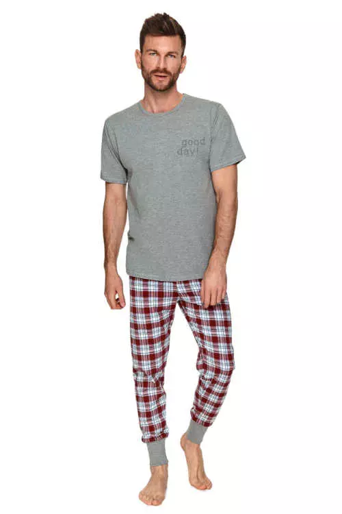 Pamut kényelmes férfi pizsama modern mintával