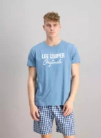 Férfi rövid pamut pizsama Lee Cooper nyomtatással