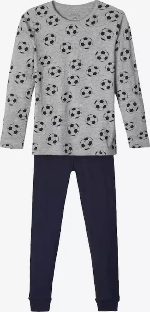 Gyermek hosszú pamut pizsama focilabda mintával