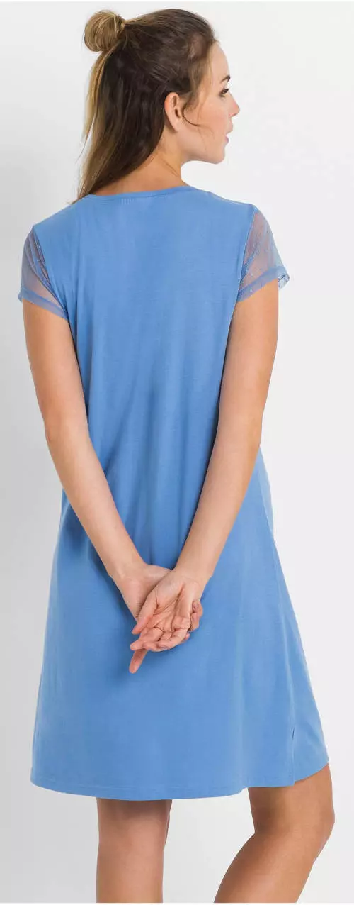 Kék női ing átlátszó betéttel