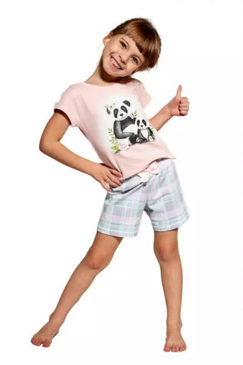 Lányok rövid pamut pizsama Cornette képpel