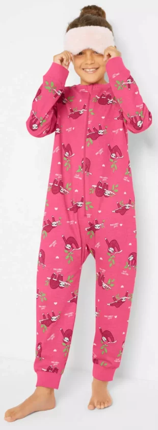 Rózsaszín lány kezeslábas pizsama Bonprix