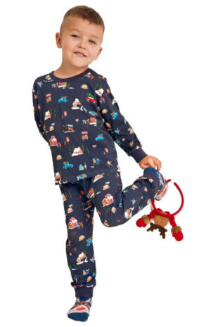 Gyerek hosszú pamut karácsonyi pizsama
