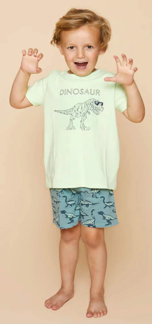 Gyermek pizsama dinoszaurusz rövidnadrág és rövid ujjú pizsama