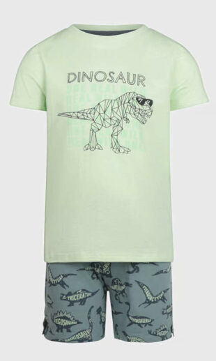 Rövid nyári fiú pizsama dinoszaurusszal